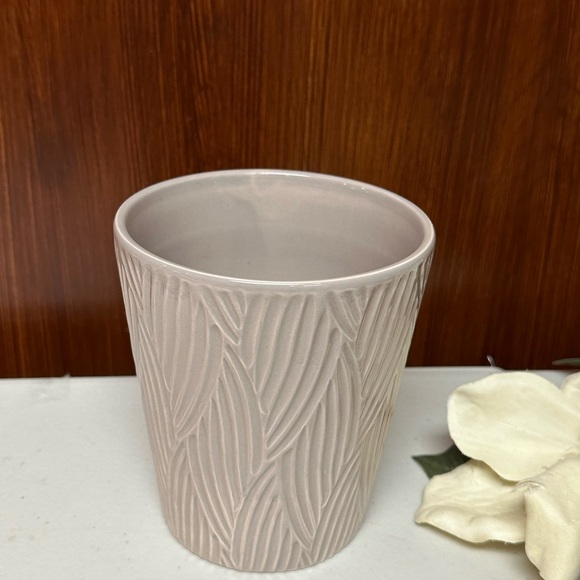 Indoor ceramic leaves engraved Planter pot - Picture 10 of 12